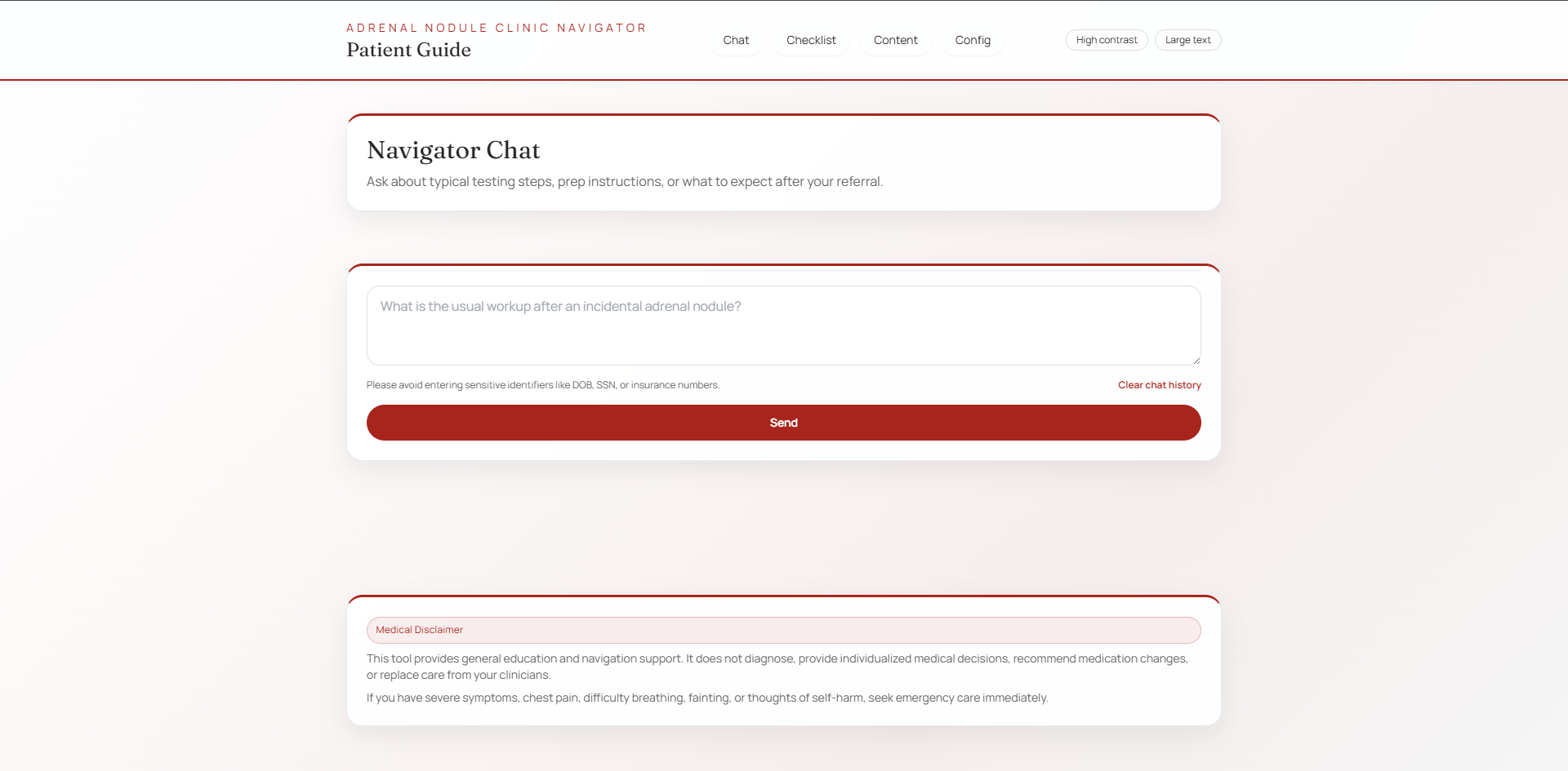 Adrenal Nodule Clinic Navigator